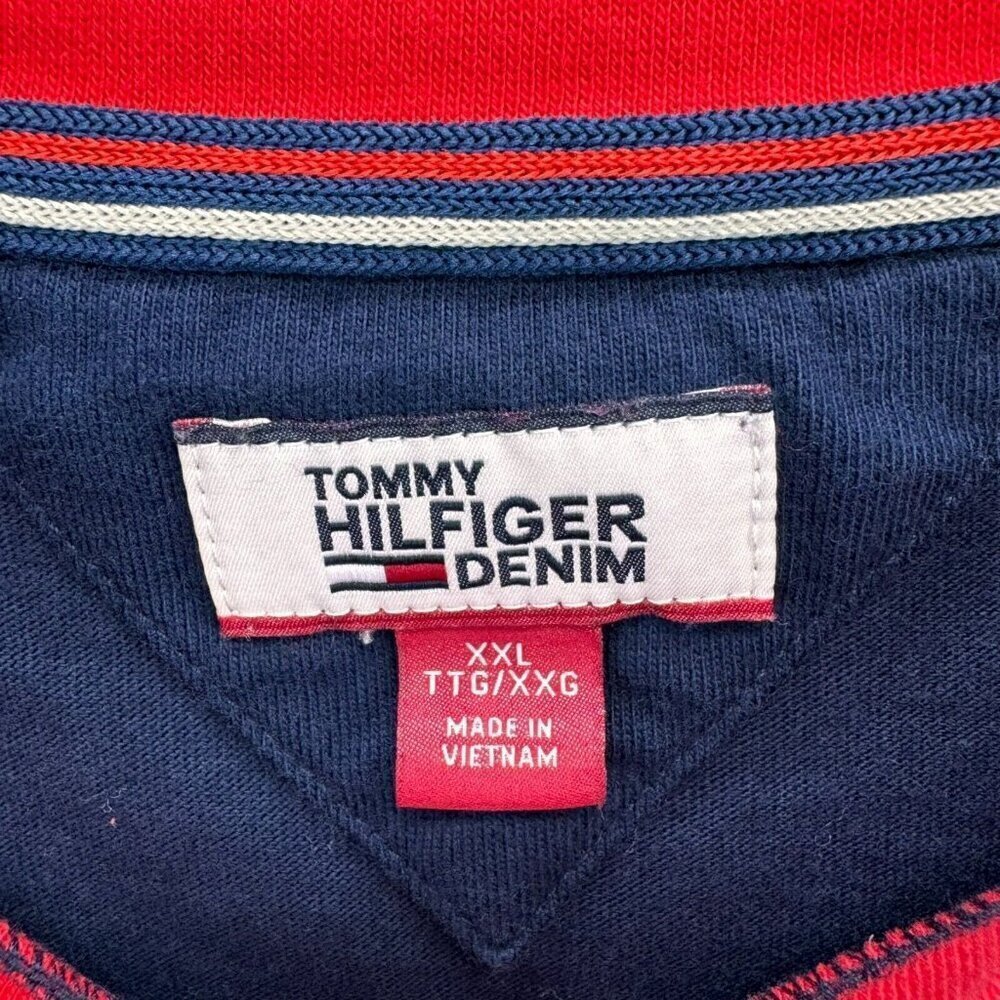Tommy Hilfiger Denim Crop Top Pullover Crew Neck Long Sleeve Womens Blue Sze XXL - Picture 4 of 8